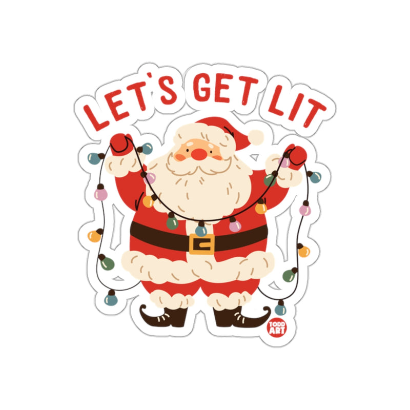 Load image into Gallery viewer, Let's Get Lit Santa with Christmas Lights sticker
