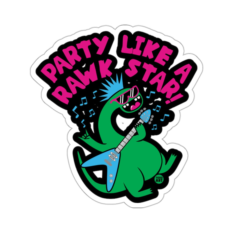 Load image into Gallery viewer, Party Like A Rawk Star Dinosaur Guitar Sticker
