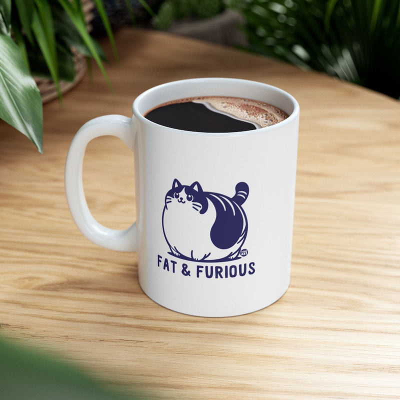 Load image into Gallery viewer, Fat and Furious Cat Design Coffee Mug for Pet Lovers
