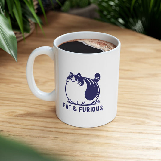 Fat and Furious Cat Design Coffee Mug for Pet Lovers