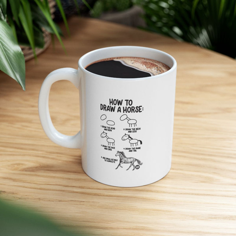 Load image into Gallery viewer, Humorous Illustration How to Draw a Horse Mug
