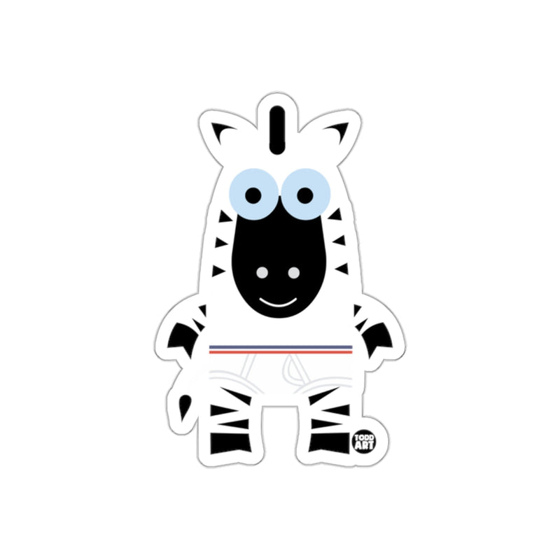 Load image into Gallery viewer, Cartoon Zebra with Blue Eyes Sticker Product
