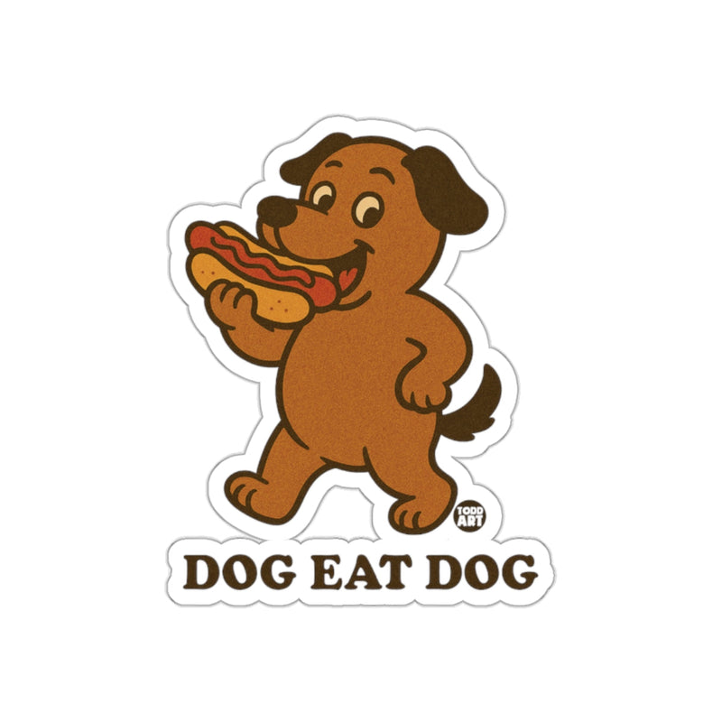 Load image into Gallery viewer, Dog Eat Dog Hot Dog Eating Funny Dog Sticker
