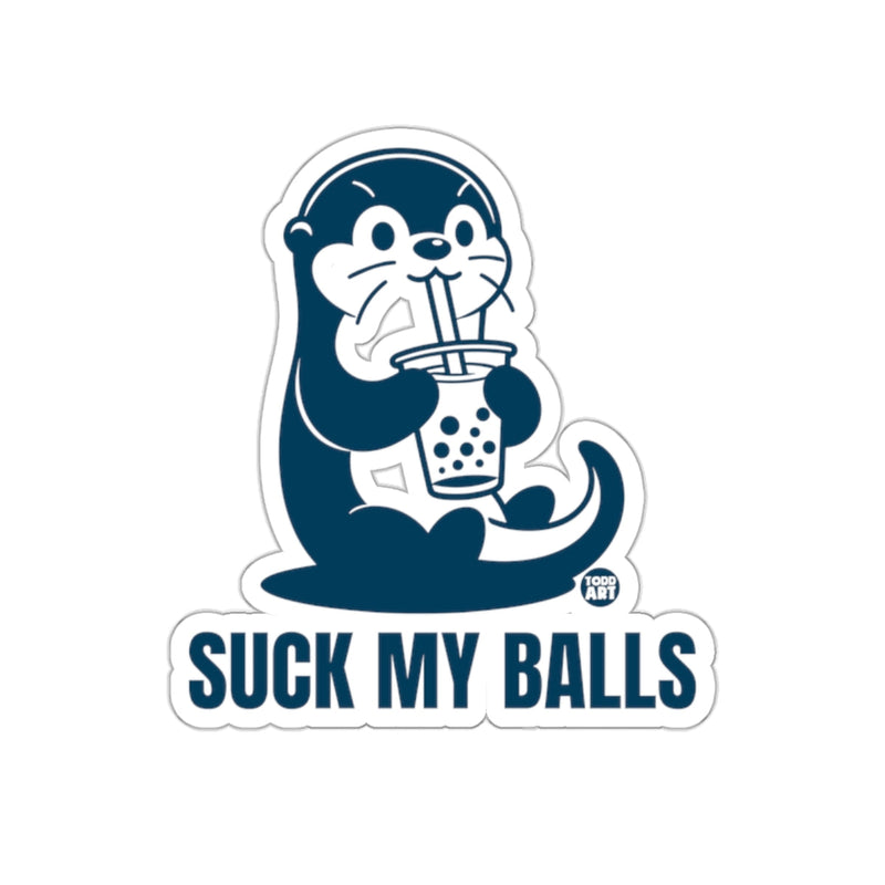 Load image into Gallery viewer, Playful Otter Drinking Bubble Tea Sticker
