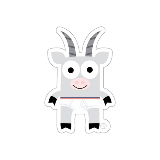 Cute Cartoon Goat with Striped Shirt Sticker