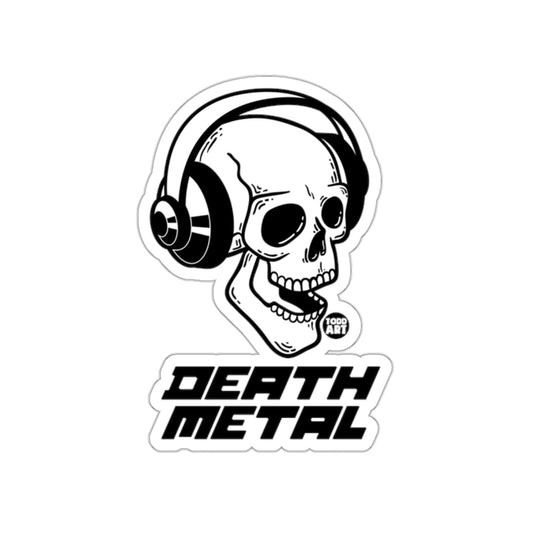 Death Metal Skull With Headphones Todd Art Design sticker