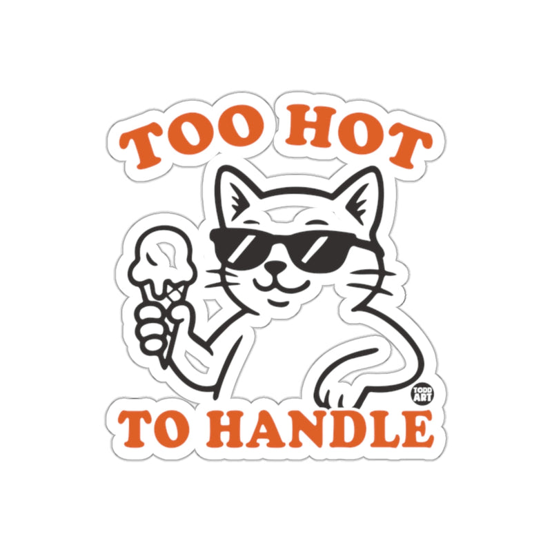 Load image into Gallery viewer, Too Hot To Handle Cat with Ice Cream Sticker
