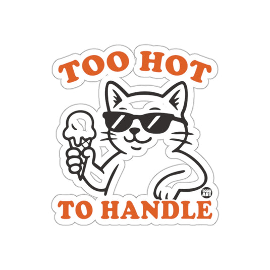 Too Hot To Handle Cat with Ice Cream Sticker