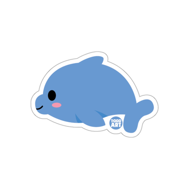 Load image into Gallery viewer, Cute Blue Whale Illustration Todd Art Sticker Decal
