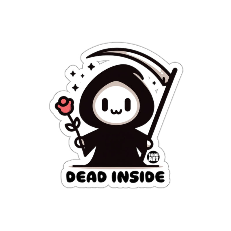 Load image into Gallery viewer, Cute Grim Reaper Rose Dead Inside Cartoon Style sticker
