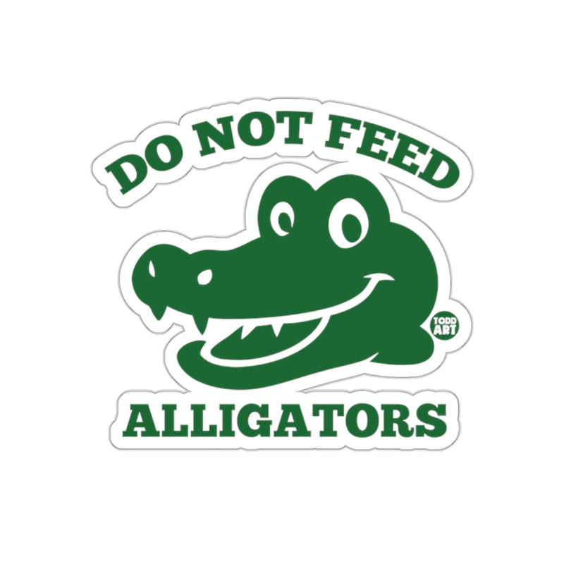 Load image into Gallery viewer, Do Not Feed Alligators Green Cartoon Style sticker
