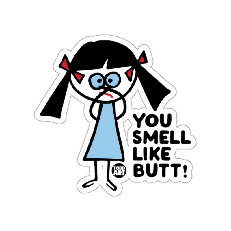 Load image into Gallery viewer, You Smell Like Butt Funny Cartoon Girl Sticker

