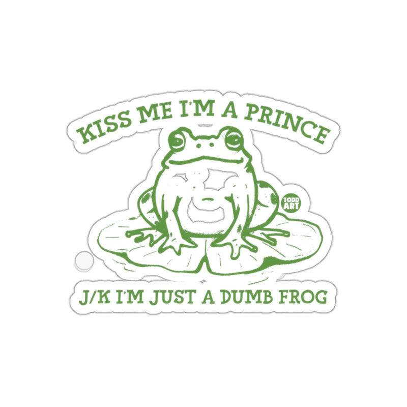 Load image into Gallery viewer, Kiss Me I'm A Prince Funny Frog Sticker
