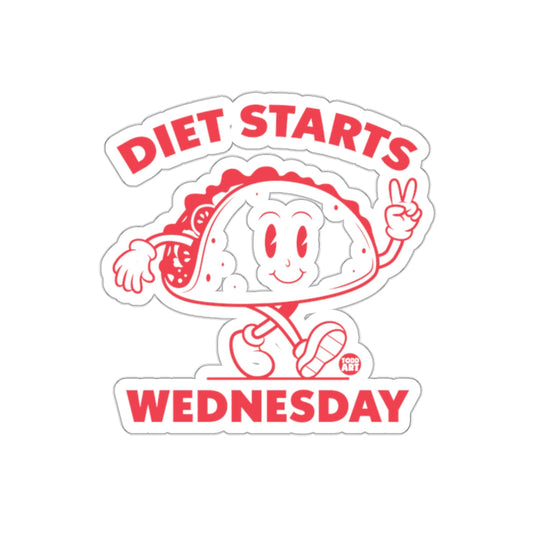 Diet Starts Wednesday Taco Design Sticker