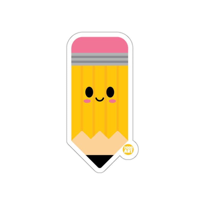Load image into Gallery viewer, Smiling Pencil Cartoon Character Sticker for Kids
