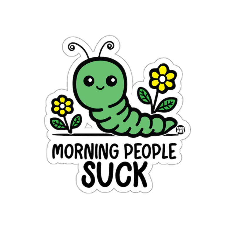 Load image into Gallery viewer, Morning People Suck Cute Caterpillar Sticker
