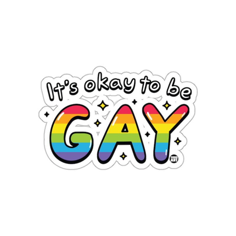 Load image into Gallery viewer, It's Okay to Be Gay Rainbow Pride Sticker
