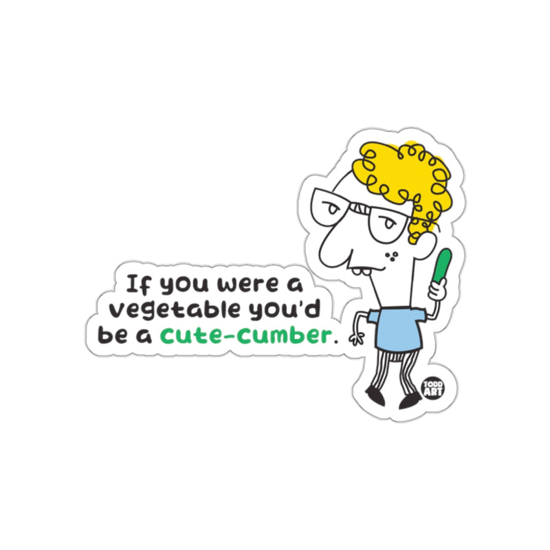 Load image into Gallery viewer, If you were a vegetable you'd be a cute-cumber sticker
