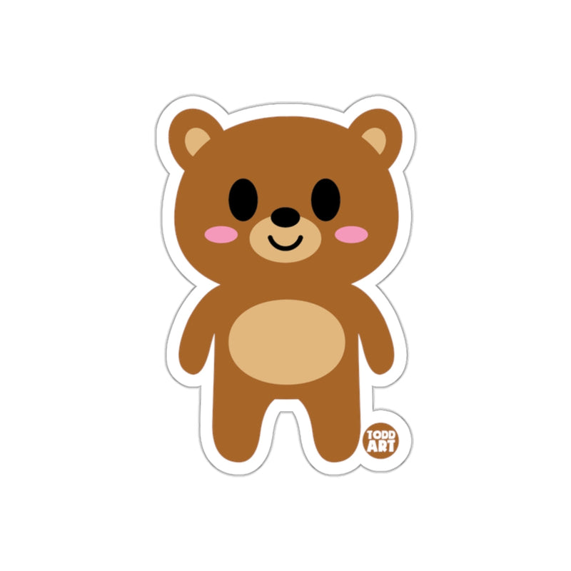 Load image into Gallery viewer, Cute Cartoon Brown Bear with Pink Cheeks Sticker
