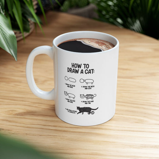 How to Draw a Cat Step by Step Mug