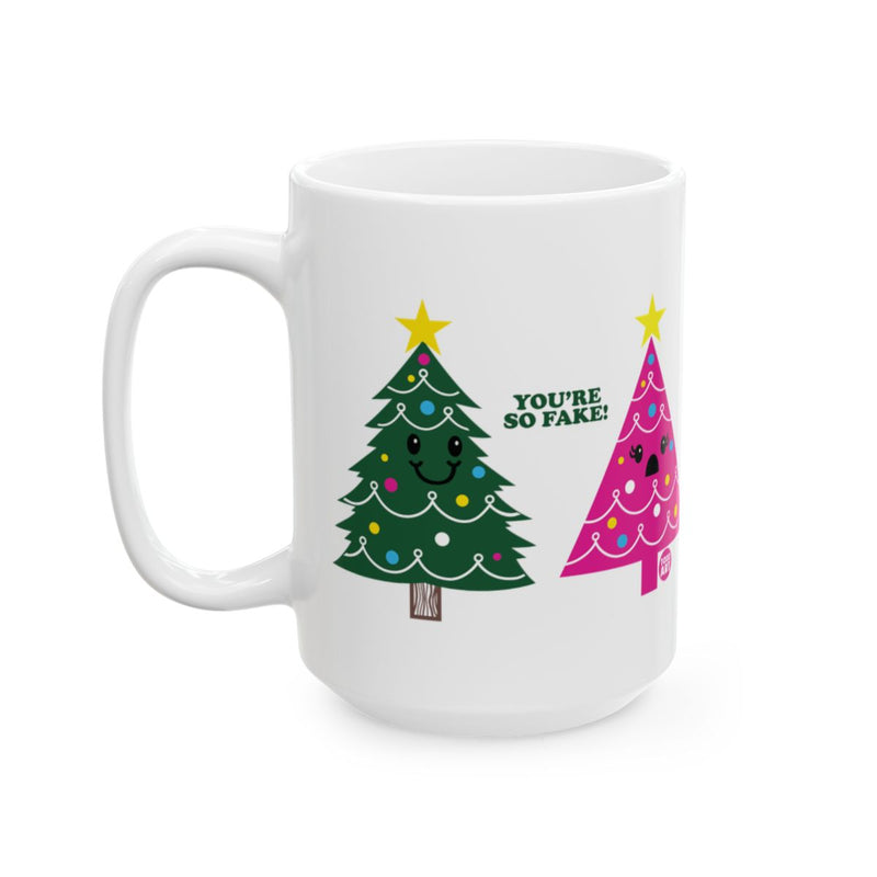 Load image into Gallery viewer, 'You're So Fake!' Christmas Tree Print Mug

