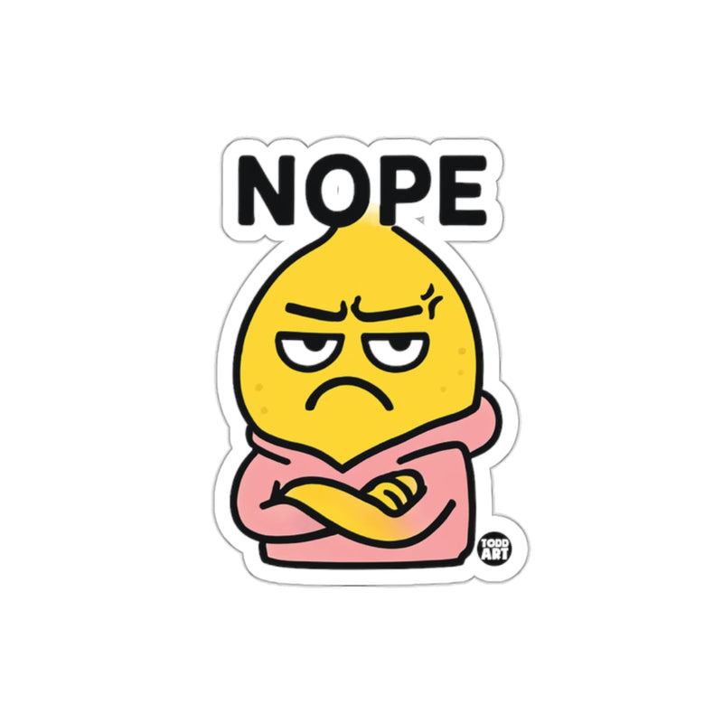Load image into Gallery viewer, Grumpy Lemon with Nope Expression Sticker Product
