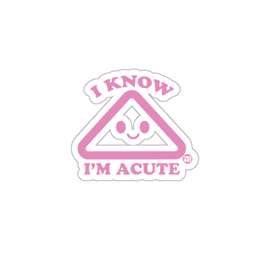 I Know I'm Acute Cute Geometric Design Sticker
