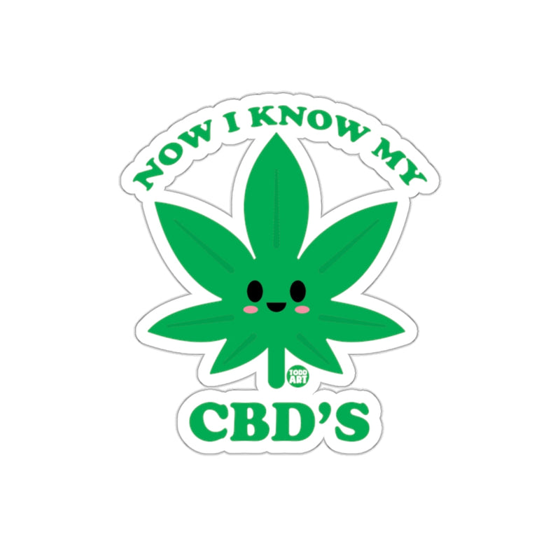 Load image into Gallery viewer, Now I Know My CBD's Fun Cannabis Leaf Sticker
