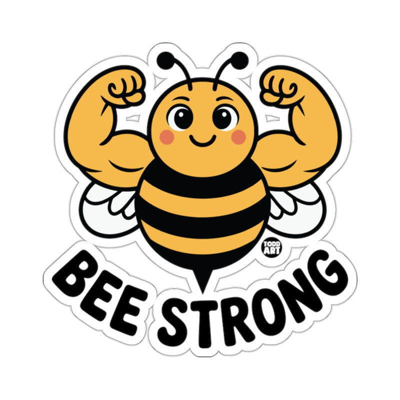 Load image into Gallery viewer, Happy Muscular Bee Strong Cute Bee BEE STRONG Sticker
