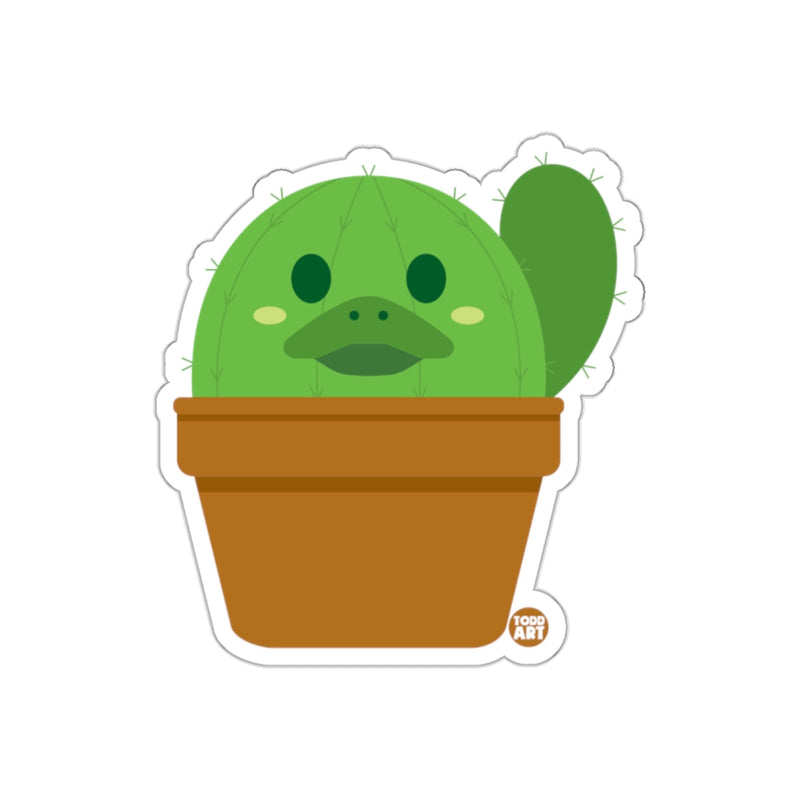 Load image into Gallery viewer, Cute Duck Cactus in a Pot Cartoon Sticker Design

