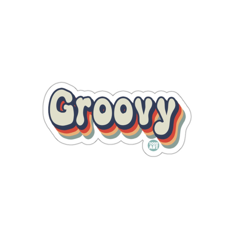 Load image into Gallery viewer, Retro Groovy Text Design Sticker for Your Collection
