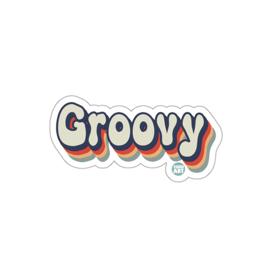 Retro Groovy Text Design Sticker for Your Collection
