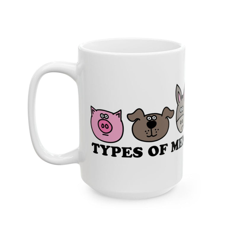 Load image into Gallery viewer, Fun Animal Faces Types of Meat Mug

