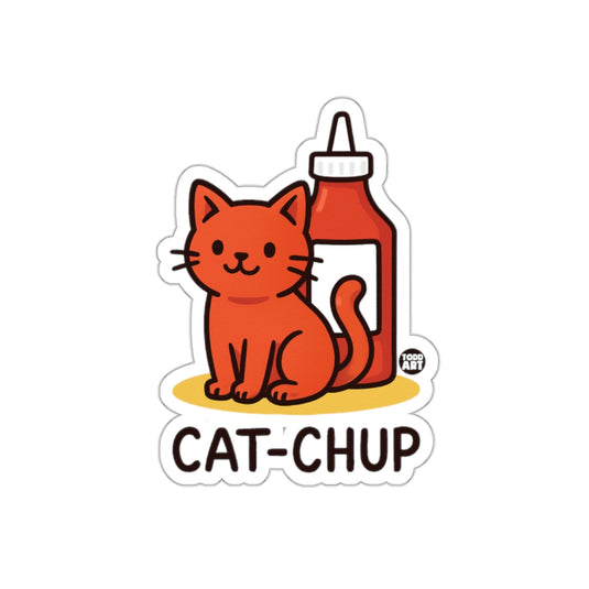 Cute Cat-Chup Artwork Funny Pun for Cats and Ketchup Lovers sticker