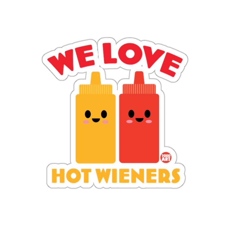 Load image into Gallery viewer, We Love Hot Wieners Cute Ketchup Mustard Sticker
