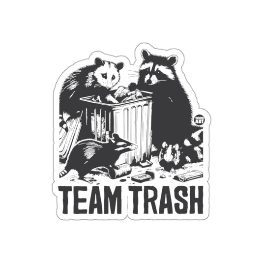 Team Trash Funny Animals with Bin Graphic Artwork sticker