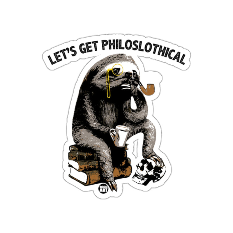 Load image into Gallery viewer, Let's Get Philoslothical Sloth With Monocle sticker
