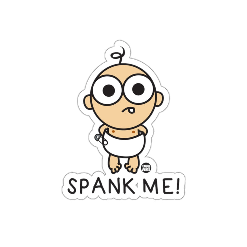 Load image into Gallery viewer, Cute Baby Cartoon with Spank Me Text Sticker Decal
