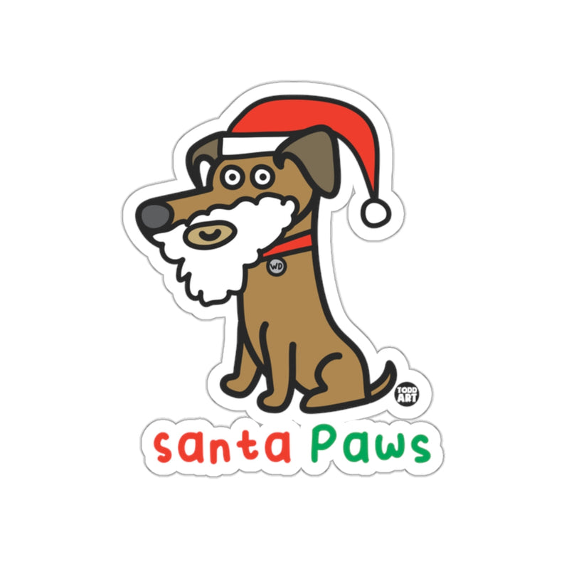 Load image into Gallery viewer, Santa Paws Christmas Dog Illustration Sticker
