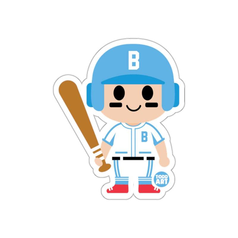 Load image into Gallery viewer, Cute Cartoon Baseball Player Holding Bat Sticker
