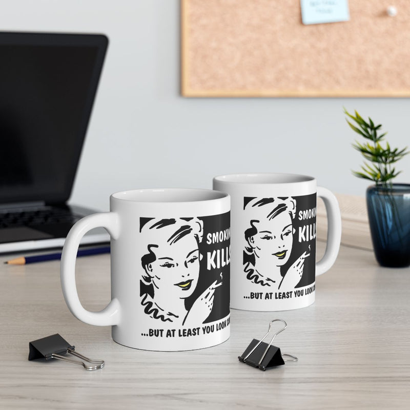 Load image into Gallery viewer, Smoking Kills But At Least You Look Cool Mug
