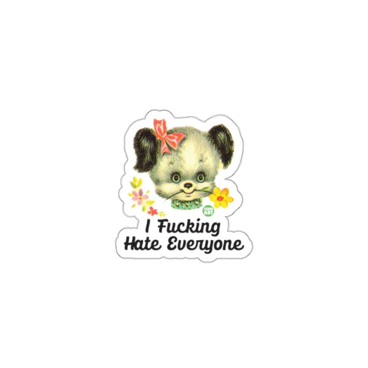 I Fucking Hate Everyone Vintage Illustration Sticker