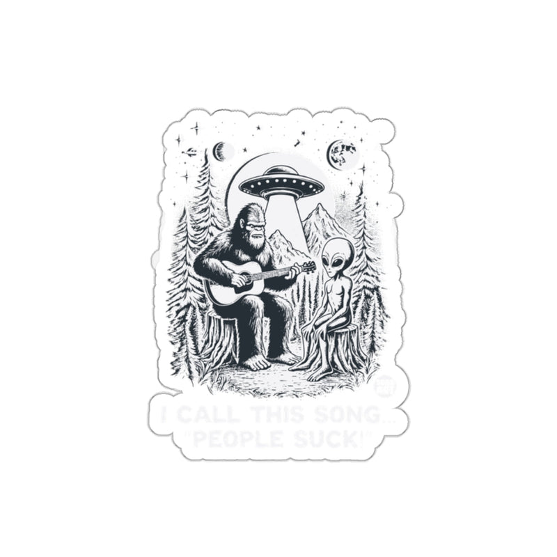 Load image into Gallery viewer, Bigfoot and Alien Playing Guitar Illustration Art
