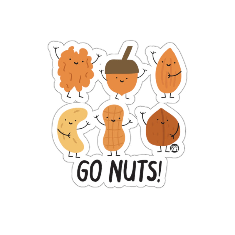 Load image into Gallery viewer, Cute Go Nuts Funny Cartoon Nuts Sticker Sheet
