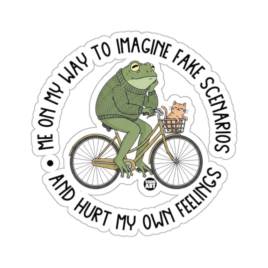 Frog on Bicycle Me On My Way To Imagine Fake Scenarios 