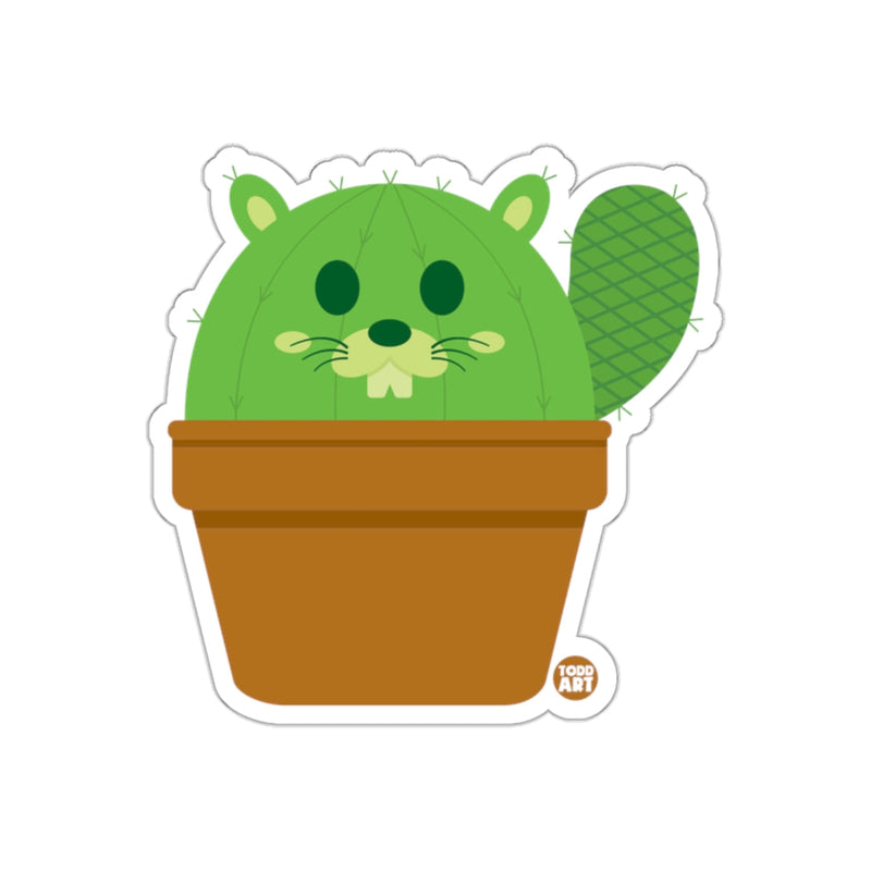 Load image into Gallery viewer, Cute Cartoon Cactus Beaver in Flower Pot Sticker
