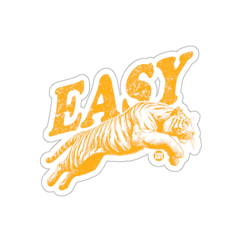 Load image into Gallery viewer, Easy Orange Tiger Sticker with Jumping Tiger Design

