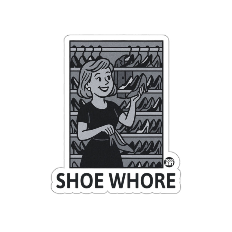 Load image into Gallery viewer, Shoe Whore Woman Shopping Shoes Sticker Decal
