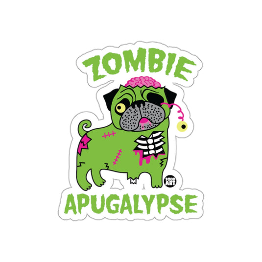 Zombie Apugalyypse Sticker with Green Pug Artwork