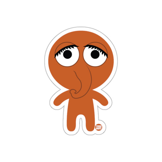 Cute Cartoon Character Sticker with Big Eyes and Trunk
